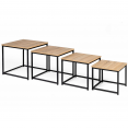 Lot de 4 tables basses gigognes DETROIT 35/40/45/50 design industriel