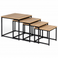 Lot de 4 tables basses gigognes DETROIT 35/40/45/50 design industriel