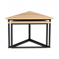 Lot de 2 tables basses gigognes triangulaires DETROIT 35/40 design industriel