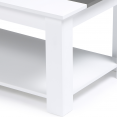 Table basse contemporaine GEORGIA plateau relevable bois blanc et gris