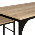 Ensemble table haute de bar DETROIT 100 cm et 2 tabourets design industriel 