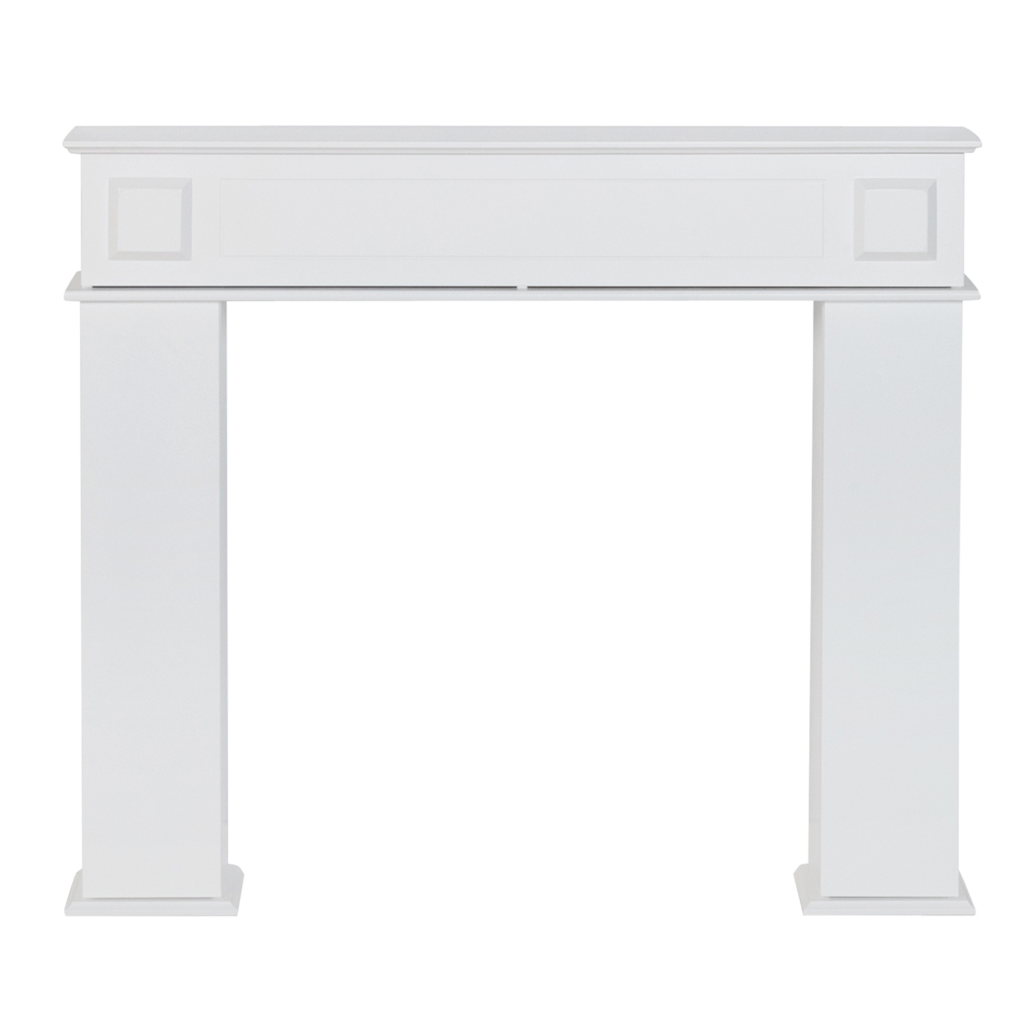 Manteau de Cheminée Décoratif - Console de Rangement Caché XL - 4 Compartiments - Meuble Entrée et Salon - Style Classique - Blanc