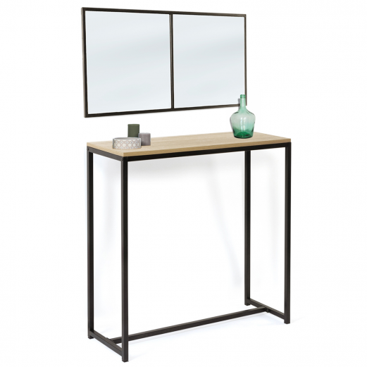 Lot console DETROIT design industriel + miroir