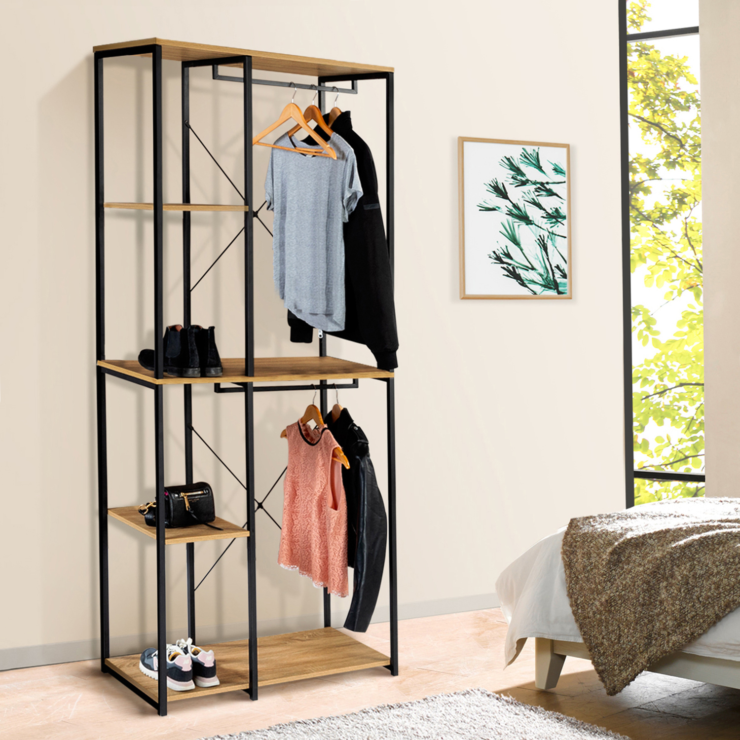 Dressing industriel double penderie 90 cm