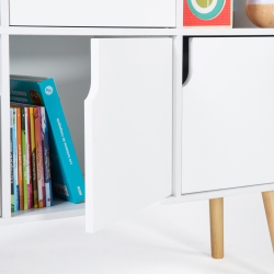 Meuble Rangement Cube Enfant EMMIE - 6 Cases - Bois Blanc - Style Scandinave - 100x30x80 Cm