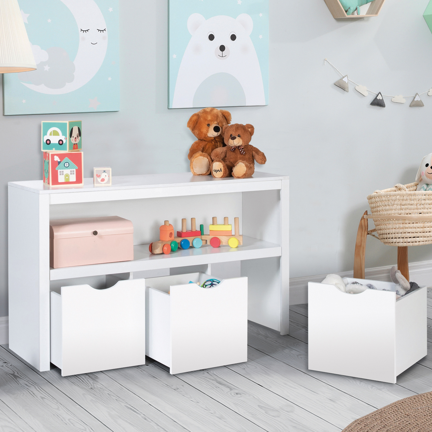 Table de jeux enfant en bois, Avec rangement