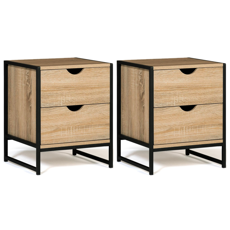 IDMarket - Lot de 2 Tables de Chevet Detroit Design Industriel : :  Cuisine et Maison