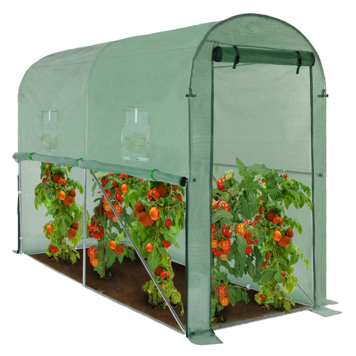 Serre à tomates relevable avec 2 fenêtres Serre à tomates relevable avec 2 fenêtres