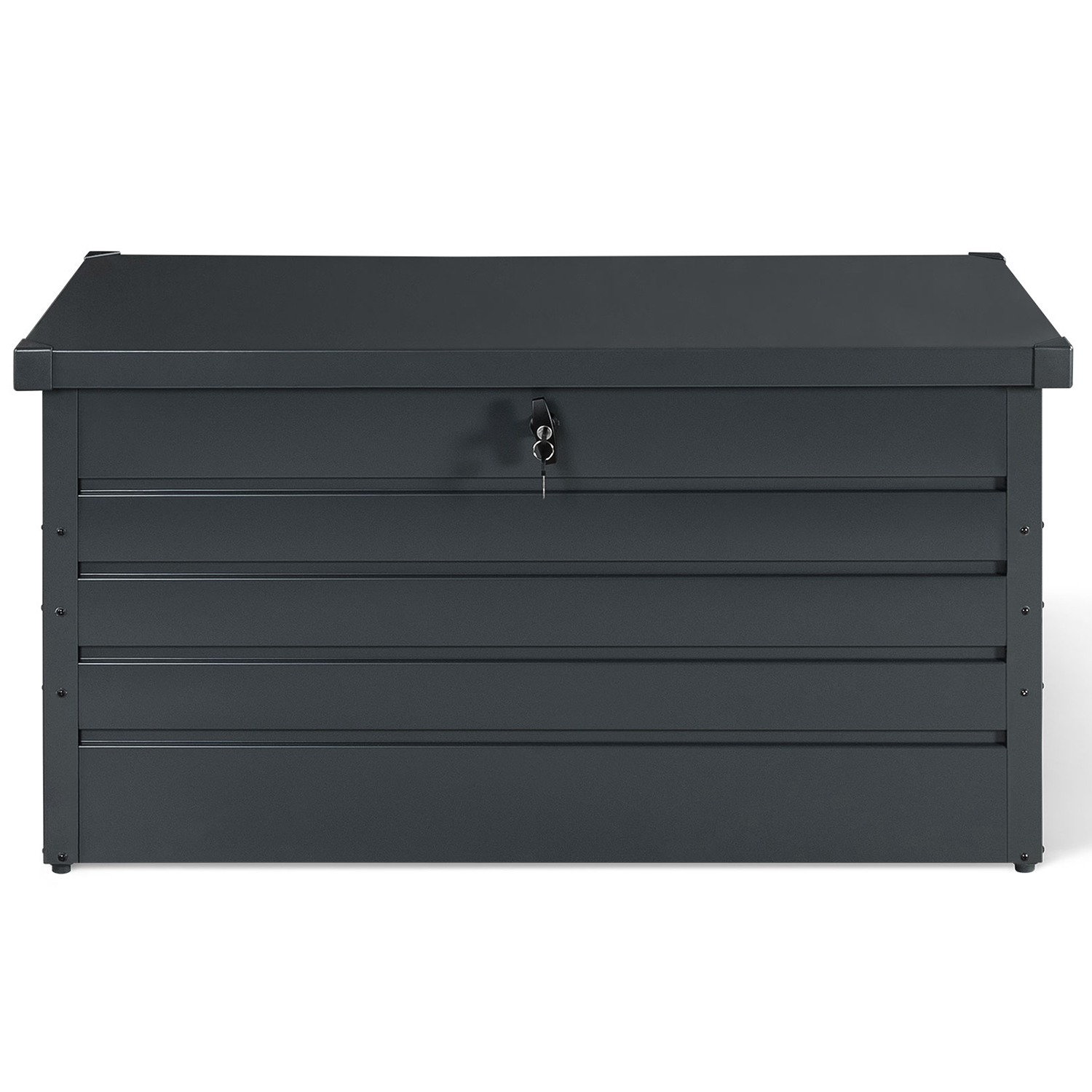 Coffre De Rangement Métal Verrouillable 350L Gris Clair IDMarket - Jardin 120x62,5x63 Cm
