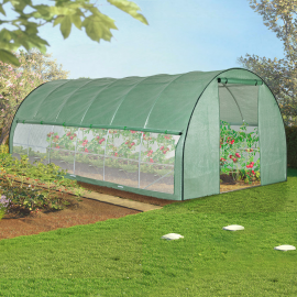 Serre tunnel de jardin 18M² verte relevable avec moustiquaire Serre tunnel de jardin 18M² verte relevable avec moustiquaire