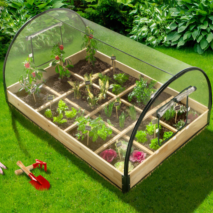 Carré potager 1,2x0.80 m 12 compartiments + housse serre chassis Carré potager 1,2x0.80 m 12 compartiments + housse serre chassis