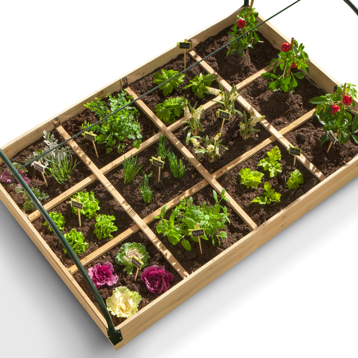 Carré potager 1,2x0.80 m 12 compartiments + housse serre chassis Carré potager 1,2x0.80 m 12 compartiments + housse serre chassis
