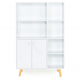 Bibliothèque 2 portes EMMIE scandinave bois blanc