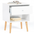 Lot de 2 chevets 1 tiroir EMMIE scandinave bois blanc