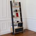 Etagère échelle scandinave KLARA bois façon hêtre et noir