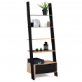 Etagère échelle scandinave KLARA bois façon hêtre et noir