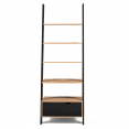 Etagère échelle scandinave KLARA bois façon hêtre et noir