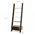 Etagère échelle scandinave KLARA bois façon hêtre et noir