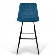 Lot de 4 tabourets de bar MADY en velours bleu