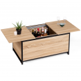 Table basse bar coulissante DETROIT avec coffre 90 cm design industriel