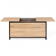 Table basse bar coulissante DETROIT avec coffre 90 cm design industriel