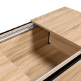Table basse bar coulissante DETROIT avec coffre 90 cm design industriel