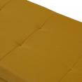 Banc coffre rangement sur pied 100 cm tissu jaune moutarde