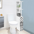 Meuble WC étagère WILLY 2 portes motif carreaux de ciment gris