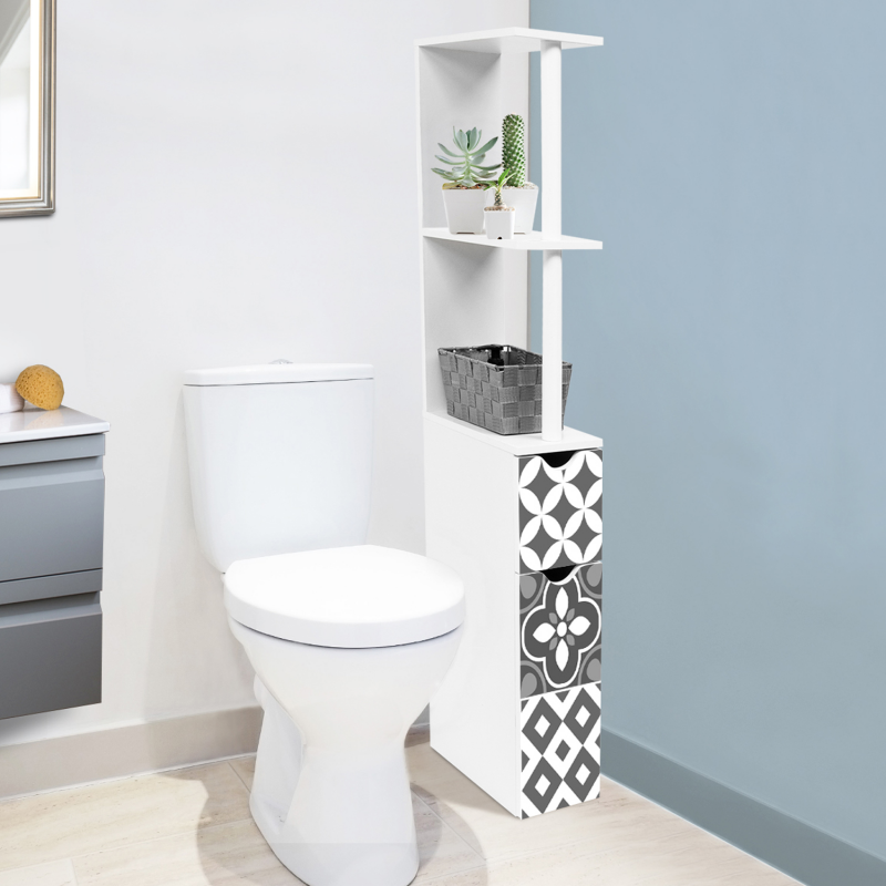 MEUBLE WC 2 PORTES GRIS