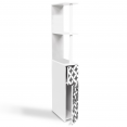 Meuble WC étagère WILLY 2 portes motif carreaux de ciment gris