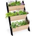 Jardinière échelle FREDDY 110 CM 3 bacs bois et noir potager de balcon