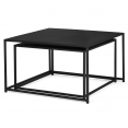 Lot de 2 tables basses gigognes DAVIS 60/70 en métal noir mat design industriel