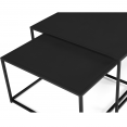 Lot de 2 tables basses gigognes DAVIS 60/70 en métal noir mat design industriel