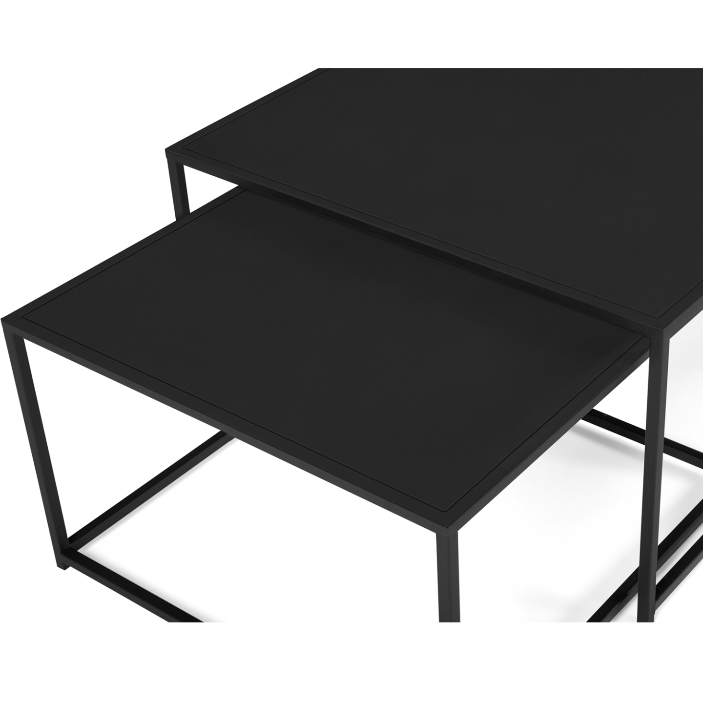 Industriële bijzettafel DURA STEEL 50cm zwart metaal met opbergvak