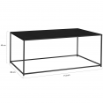 Table basse DAVIS 113 cm en métal noir mat design industriel