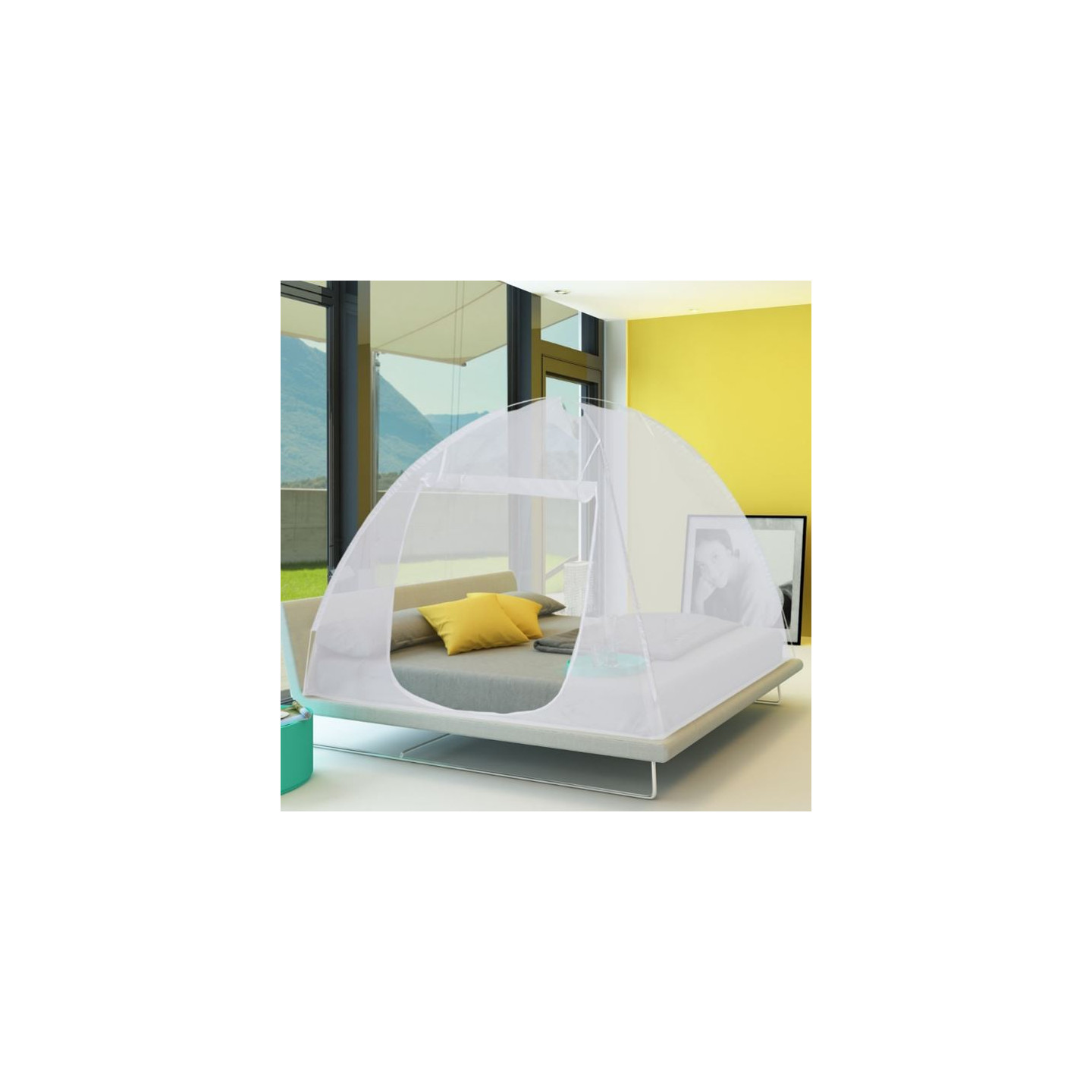 Moustiquaire Pop-up Pour Lit Simple 100x200 Cm - Pliable, Sans Suspension, Voyage & Camping - 9
