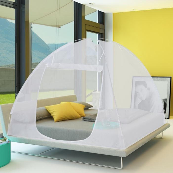 Grande moustiquaire dôme pop-up 195x180 cm pour lit