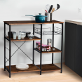 Meuble de rangement cuisine DAYTON étagères tablettes effet vieilli design industriel