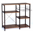 Meuble de rangement cuisine DAYTON étagères tablettes effet vieilli design industriel