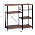 Meuble de rangement cuisine DAYTON étagères tablettes effet vieilli design industriel
