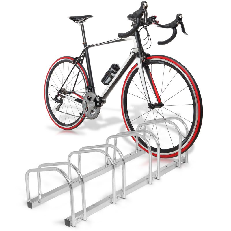 Rack à vélos, support de rangement bicyclette, râtelier vélo, Support pour  5 vélos, au sol ou mural