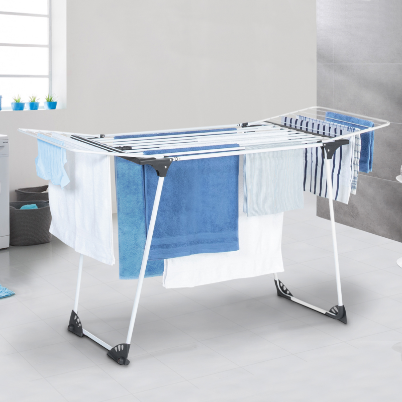 COSTWAY Étendoir Linge Intérieur, Sechoir à Linge Pliable en Alu 2