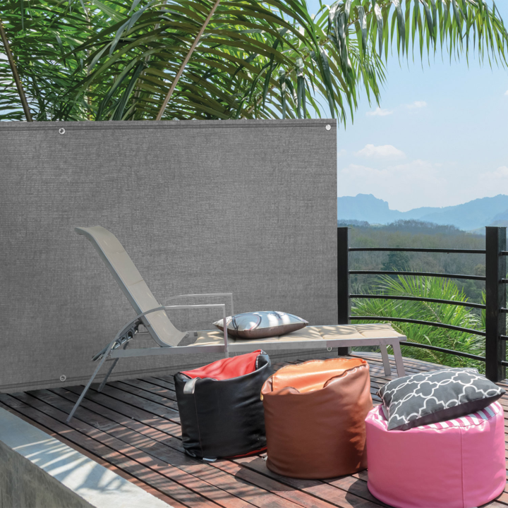 Brise vue renforcé 1,5 x 10 M gris clair 220 gr/m² luxe PRO Brise vue renforcé 1,5 x 10 M gris clair 220 gr/m² luxe PRO