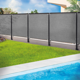 Brise vue renforcé 1,8 x 10 M gris clair 220 gr/m² luxe PRO Brise vue renforcé 1,8 x 10 M gris clair 220 gr/m² luxe PRO