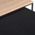 Lot de 2 tables basses gigognes DENTON 100/113 métal noir et bois design industriel