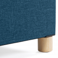 Coffre de rangement sur pied 38 cm tissu bleu canard