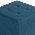 Coffre de rangement sur pied 38 cm tissu bleu canard