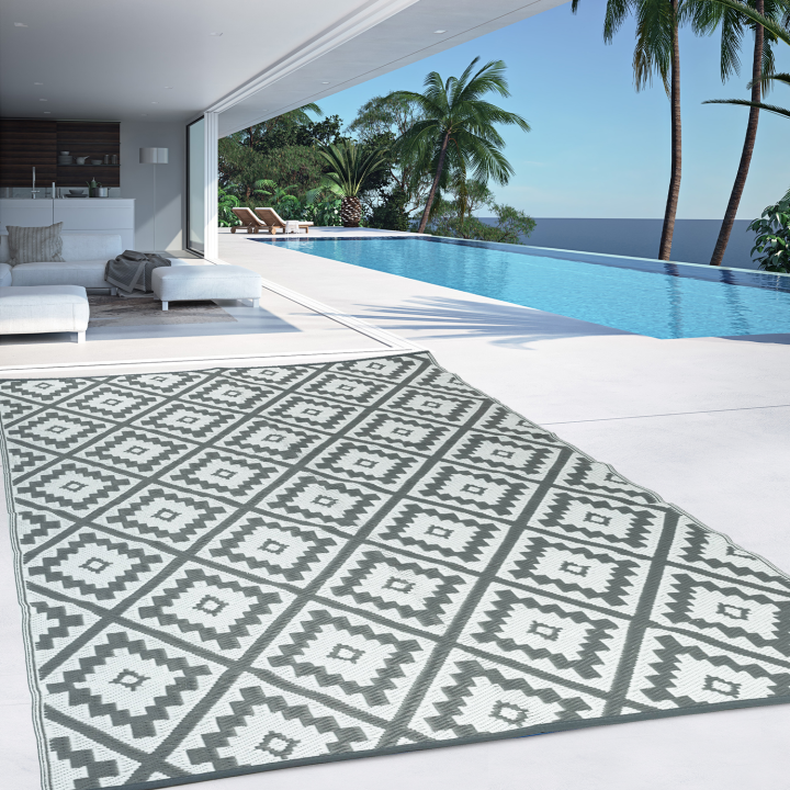Tapis extérieur BAHAMAS gris 270 x 370 CM Tapis extérieur BAHAMAS gris 270 x 370 CM