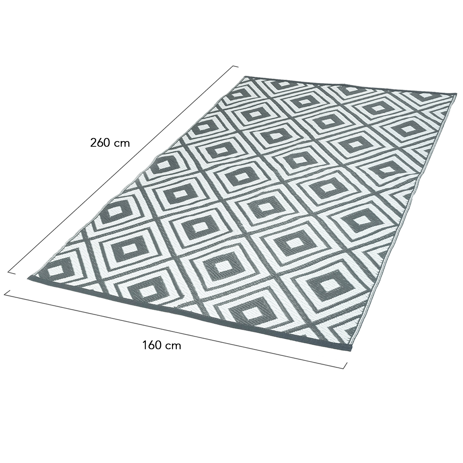 Tapis ext rieur pas cher gris et blanc 160 x 260 cm elma id market