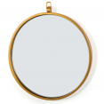 Coiffeuse JODIE 2 tiroirs pieds épingle dorés avec miroir suspendu